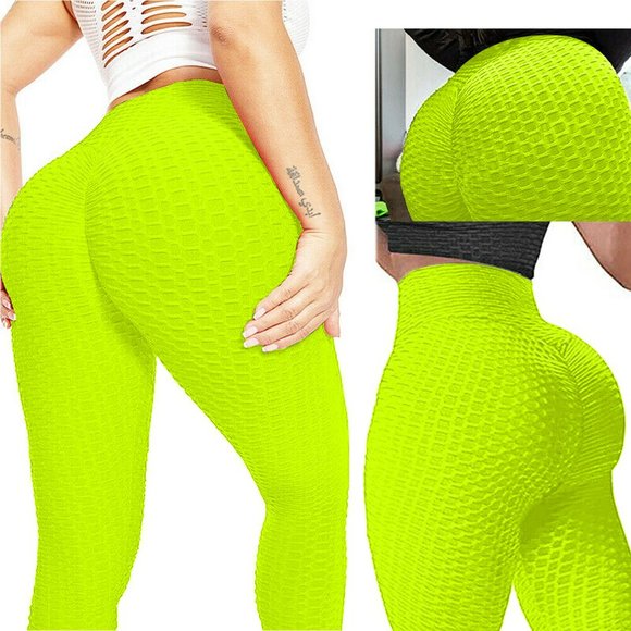 Womens Yoga Pants Anti-Cellulite Push Up Ruched High Waist Leggings Butt Lifting - Picture 7 of 11